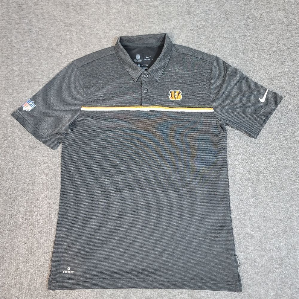 Nike NFL On Field Bengals Polo Shirt Men’s Sz M Dri-FIT ColorDry Sideline Gray